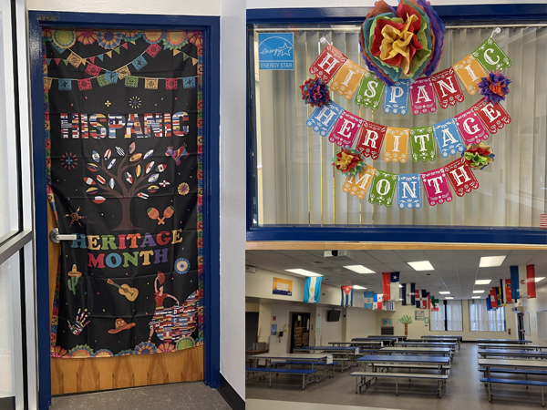 Skycrest Elementary has been celebrating Hispanic Heritage Month with daily questions for students on the news,  door decorating, and Hispanic country flags in the cafeteria. 